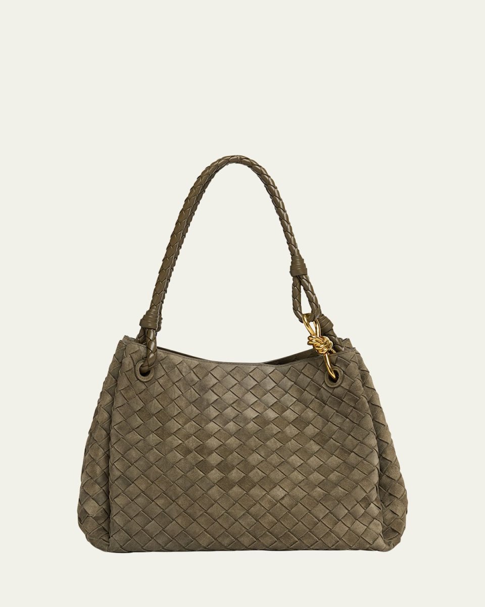 Large Parachute Suede Shoulder Bag